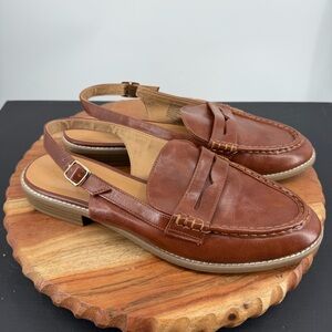 Women's Joan Loafer Slingback Flats - Universal Thread Dark Brown, Size 11